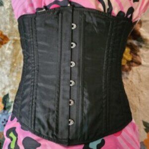 NWT 2XL/32" VINTAGE UNISEX TIGHT LACING LONG LINE CORSET BLACK